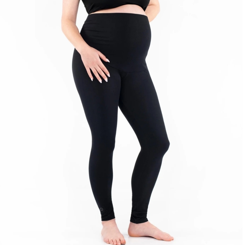 🧑‍🎄10/10🧑‍🎄🤰Sweetlegs maternity leggings in black O/S small flaw 🤰